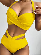 Tie Dye Lace Up Back Halter Two Piece Set