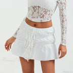 Tie-Up Front Cottage Style Skirt