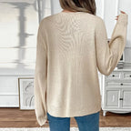 Tie-Up Round Neck Solid Sweater Coat Cardigan