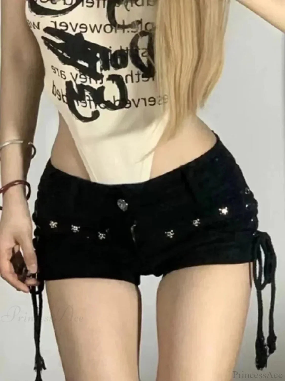 Tie-Up Slim Denim Short