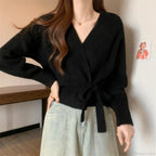 Tie-Up Waist Slimming Knit Cardigan
