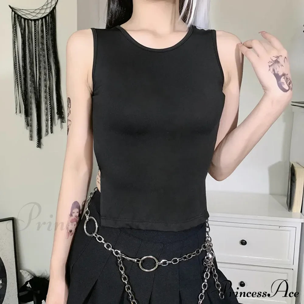 Tied Backless Solid Sleeveless Crop Summer Sexy Skinny Simple Trim Outfits Mock Neck Basic Tank top
