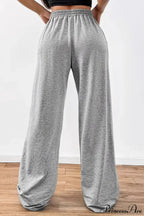 Tire Track Print Drawstring Loose Wide-Leg Pants