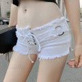 Torn Tied-Up Denim Short