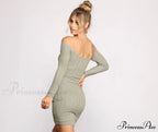 Totally Chic Ruched Charming Knit Mini Dress