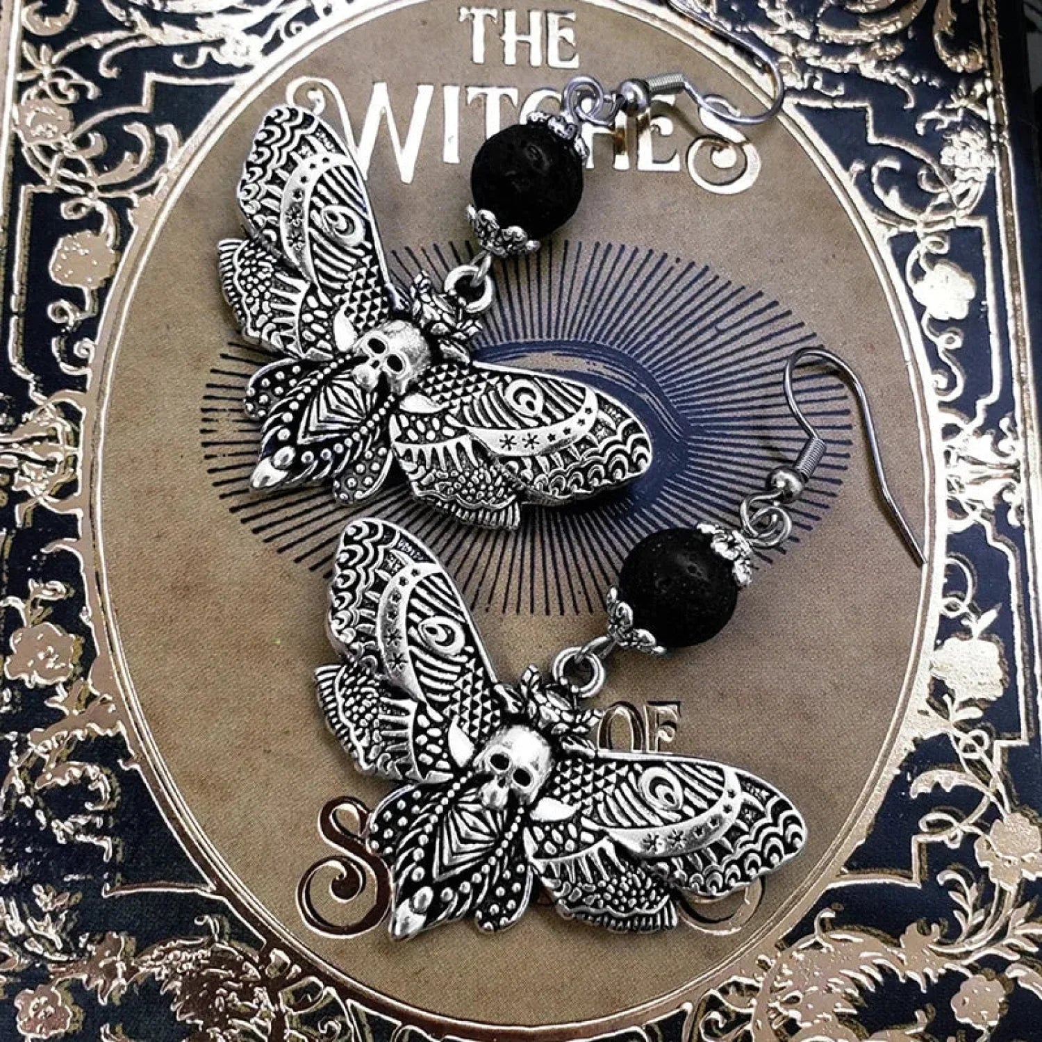 Tranquil Dove Ceramic Metal Circle Hoop Earring
