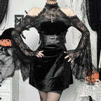 Transparent Lace Slender Mini Dress