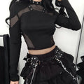Transparent Mesh Knitted Top