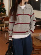 Trendy Stylish Striped Cozy Casual Comfortable Loose Warm Sweater