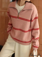 Trendy Stylish Striped Cozy Casual Comfortable Loose Warm Sweater