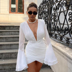 Extra Loving Sleeves Ruched Mini Dress