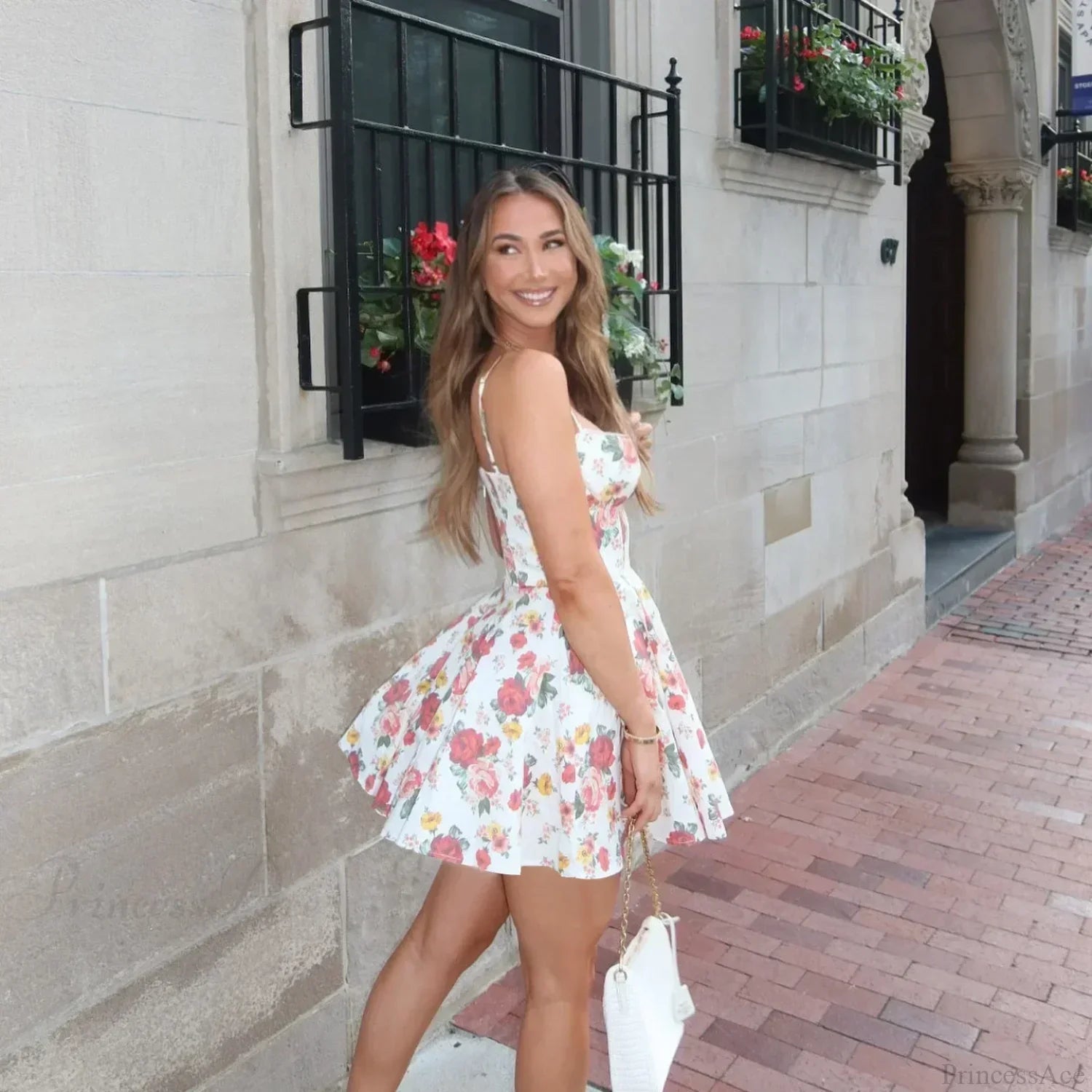 Tulle Skirt Floral Print A-line Floral Dress