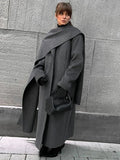 Turn-Down Collar Double-Breasted Overcoat
