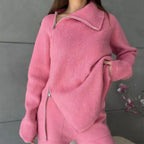 Turtle Collar Zip Sweater