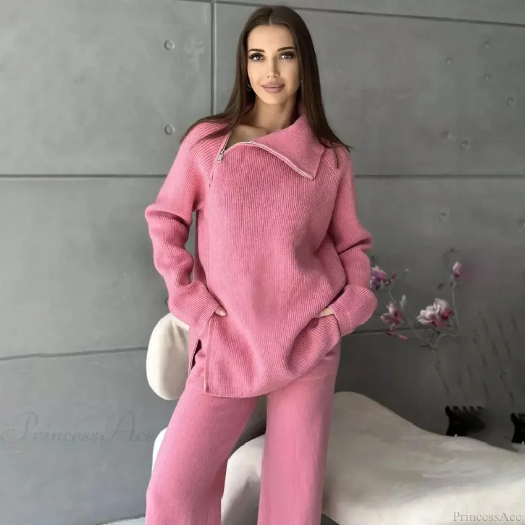Turtle Collar Zip Sweater