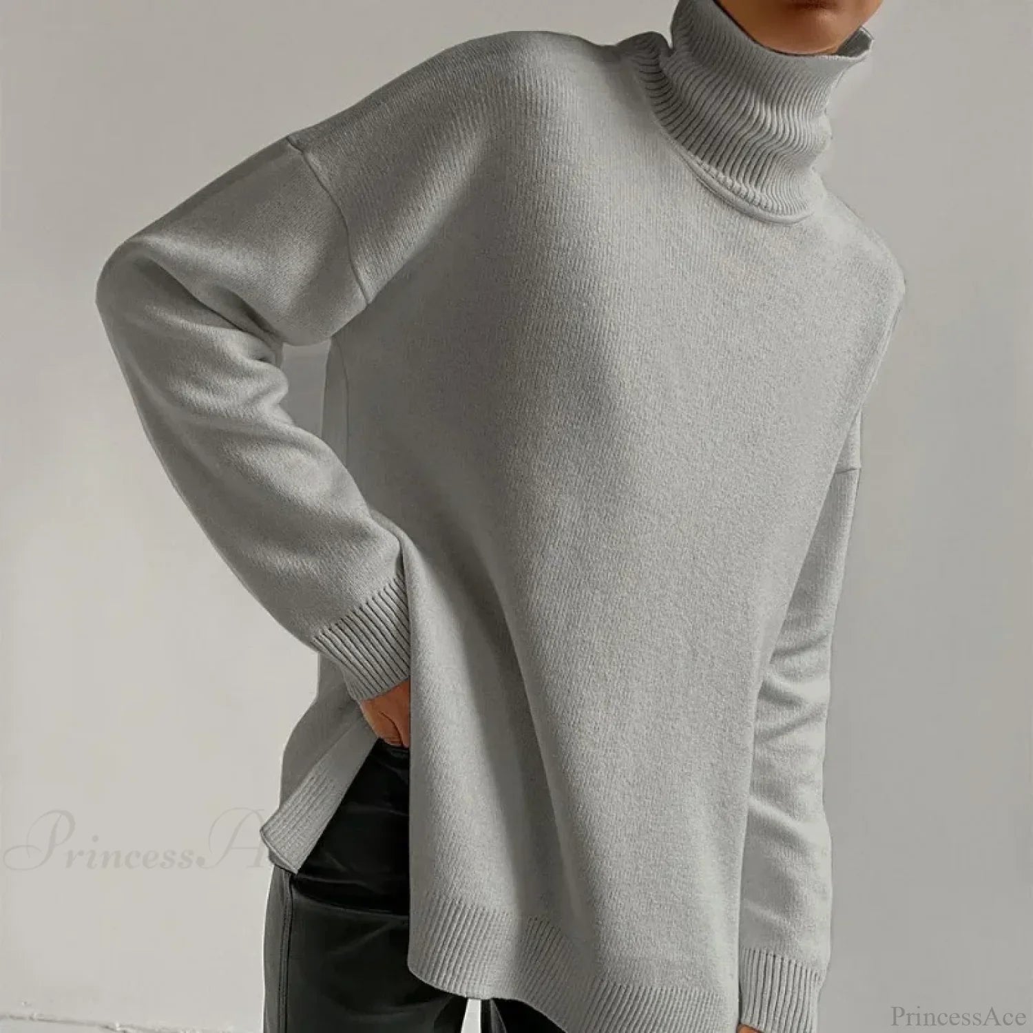 Turtleneck Casual Long-Sleeved Knitted Sweater