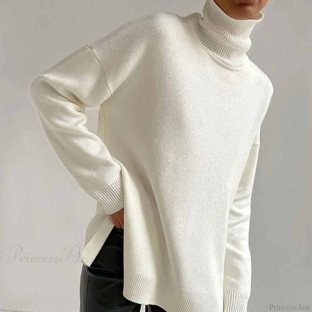 Turtleneck Casual Long-Sleeved Knitted Sweater