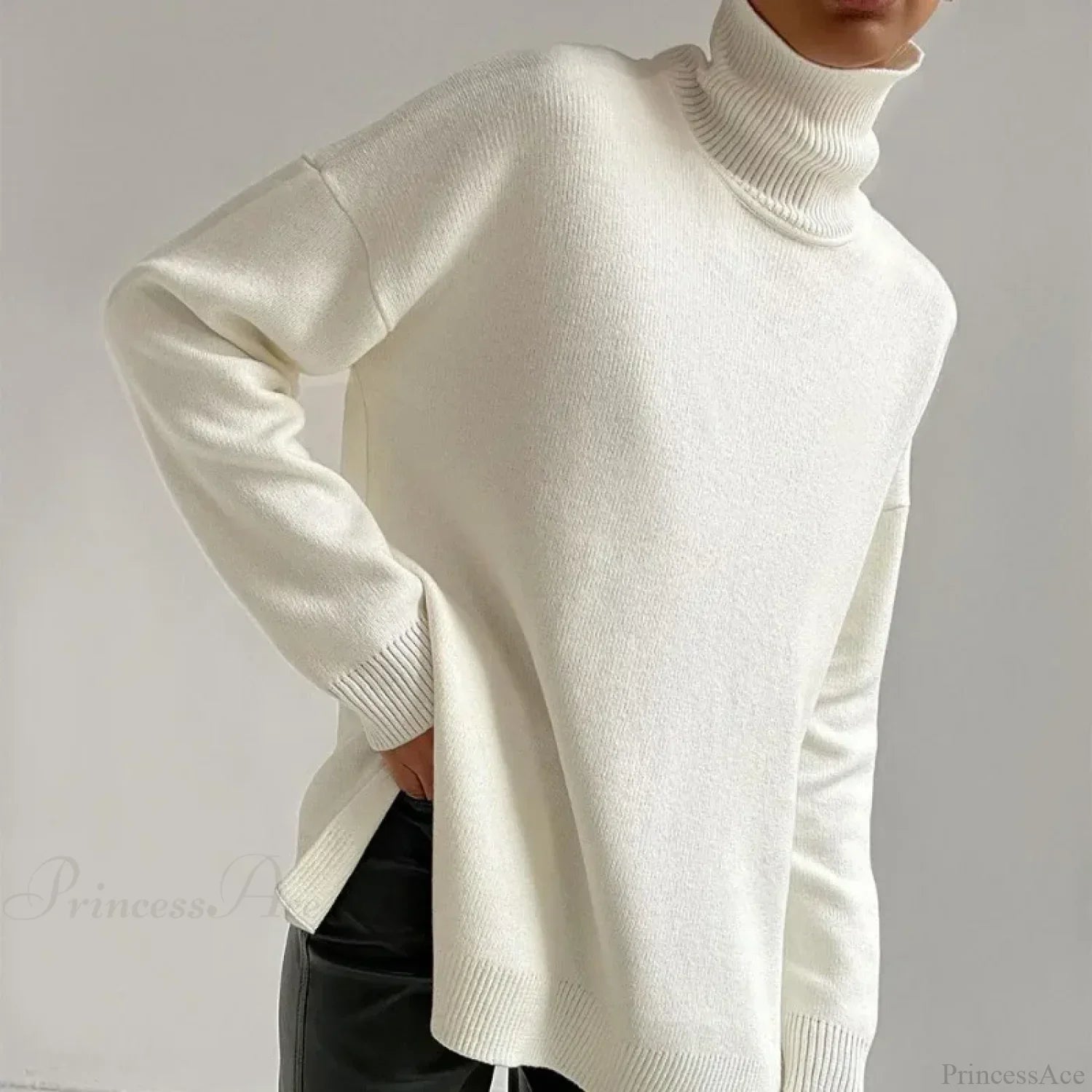 Turtleneck Casual Long-Sleeved Knitted Sweater