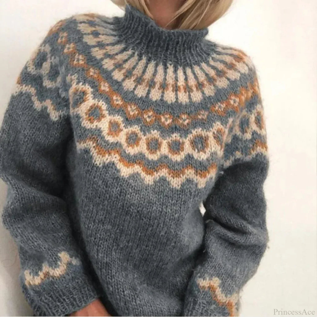Turtleneck Crochet Streetwear Sweater