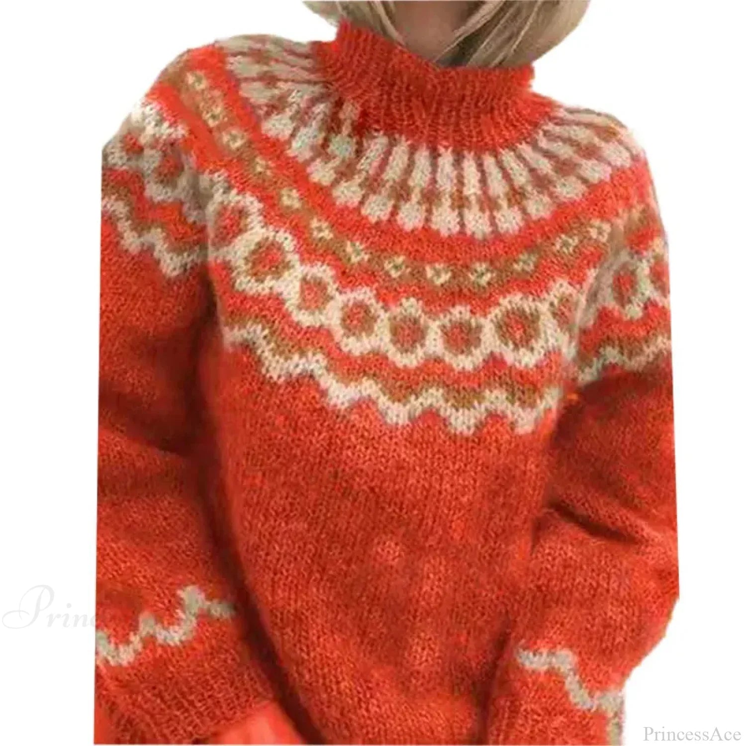 Turtleneck Crochet Streetwear Sweater