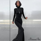Turtleneck Sleeve Maxi Dress