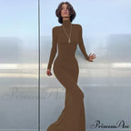 Turtleneck Sleeve Maxi Dress