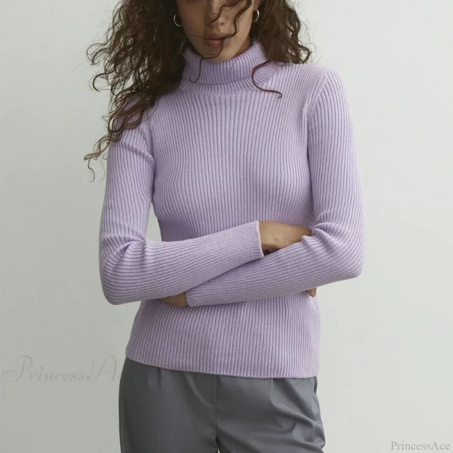 Turtleneck Slim Pullover Long Sleeve Sweater