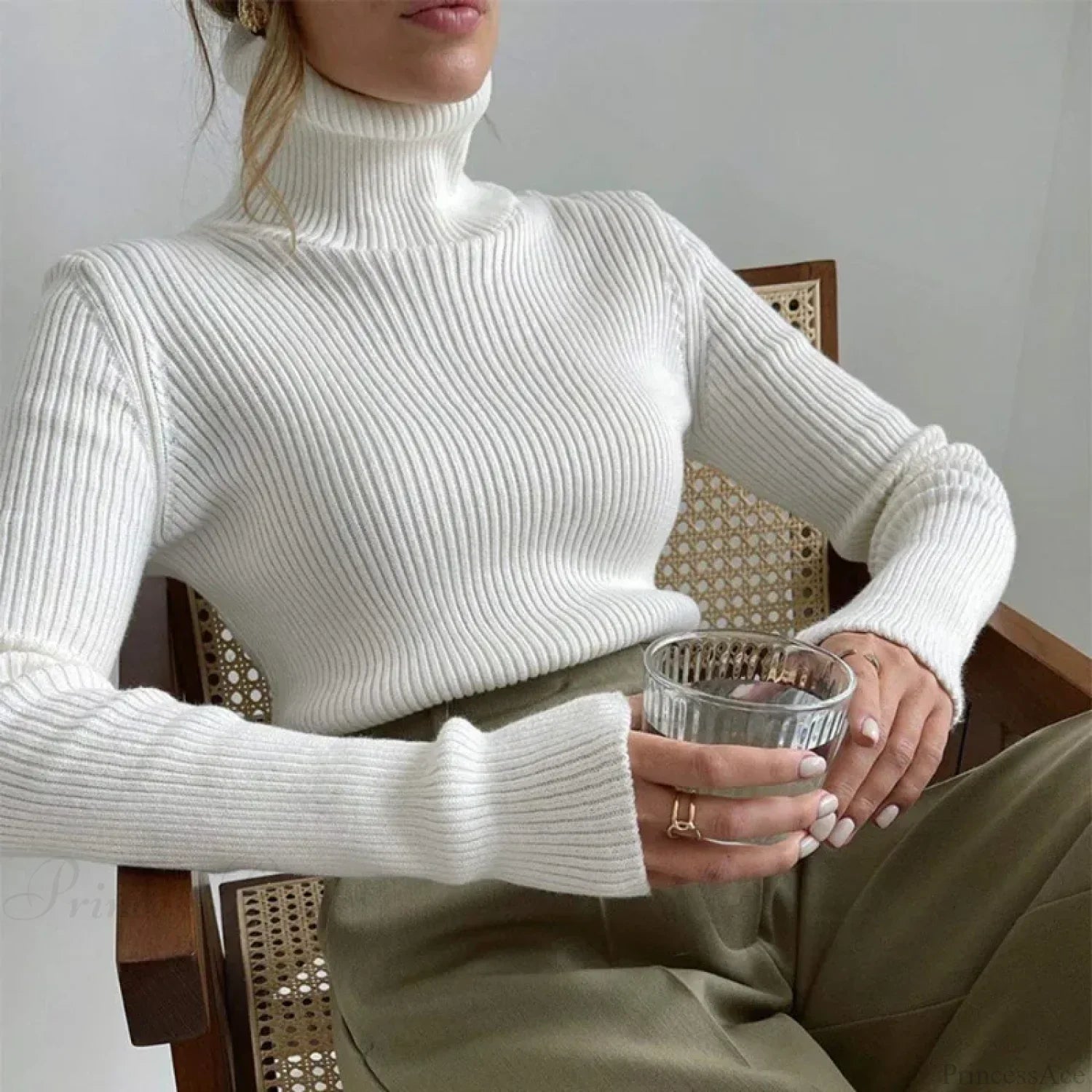 Turtleneck Slim Pullover Long Sleeve Sweater