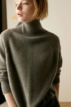 Turtleneck Wool Split Sweater