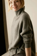Turtleneck Wool Split Sweater