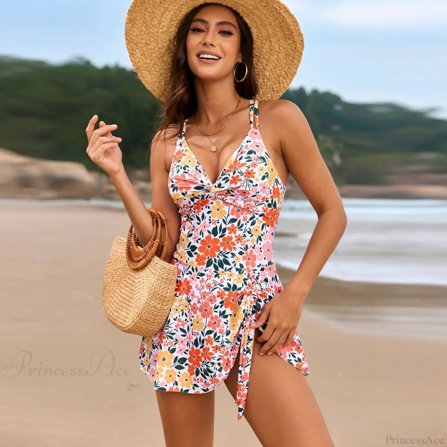 Twist Cross Skirt One Piece Set