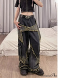 Unique Versatile Straight Leg High Waist Summer Loose Wide Leg Vintage Style Women's Jean