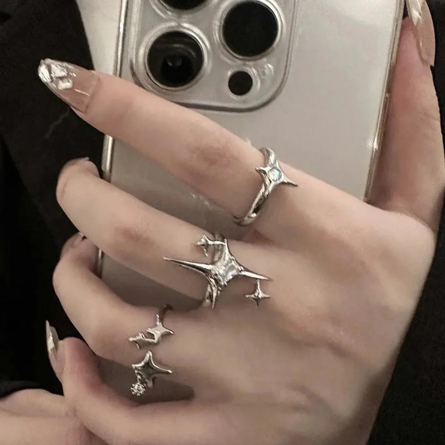 Unpredictable Cross Star Gothic Ring
