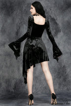 V-Neck Flare Sleeve Gothic Dress