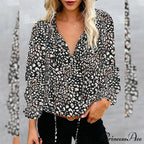 V-Neck Flowered Women's Bohemian Dokotoo Top