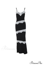 V Neck Lace Patchwork Cami Dress