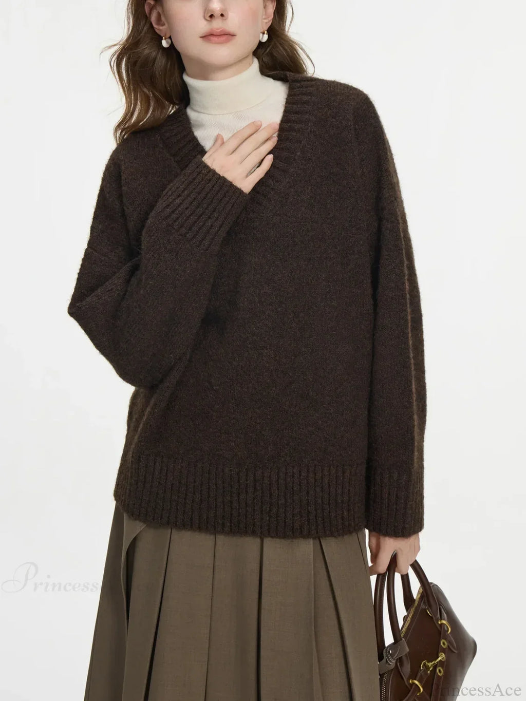 V-Neck Pullover Wool Warm Sweater