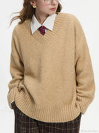 V-Neck Pullover Wool Warm Sweater