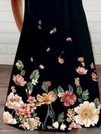 V neck Short Sleeve Casual Zipper Loose Dress