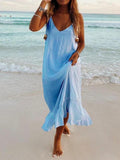 V Neck Sleeveless Beach Resort Boho Dress