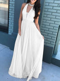 V neck Sleeveless Halterneck Fashion Dress