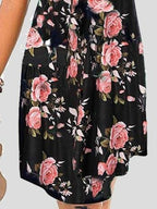 V neck Sleeveless Print Mini Dress