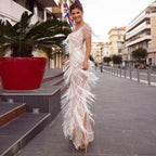 V-Neck Sleeveless Slim Wedding Dress