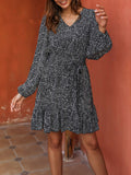 V neck Slim Long Sleeve Dress