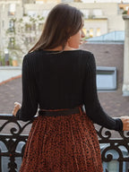 V-neck Slimming Inside Wear Pit Strip Sweater Knit Top