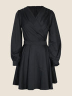 V neck Solid Elegant Dress