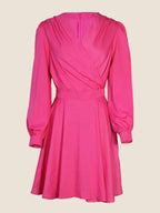 V neck Solid Elegant Dress