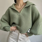 V-neck Warm White Sweater