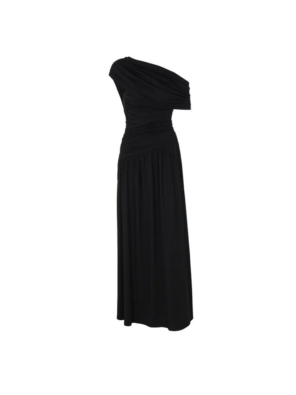 Valencia One-Shoulder Pleated Maxi Dress