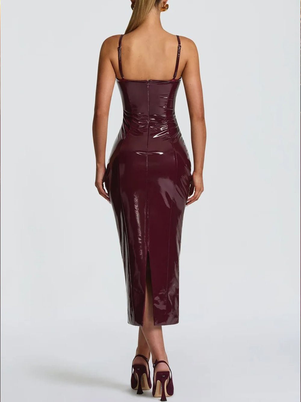 Valentina Strapless Patent Maxi Dress